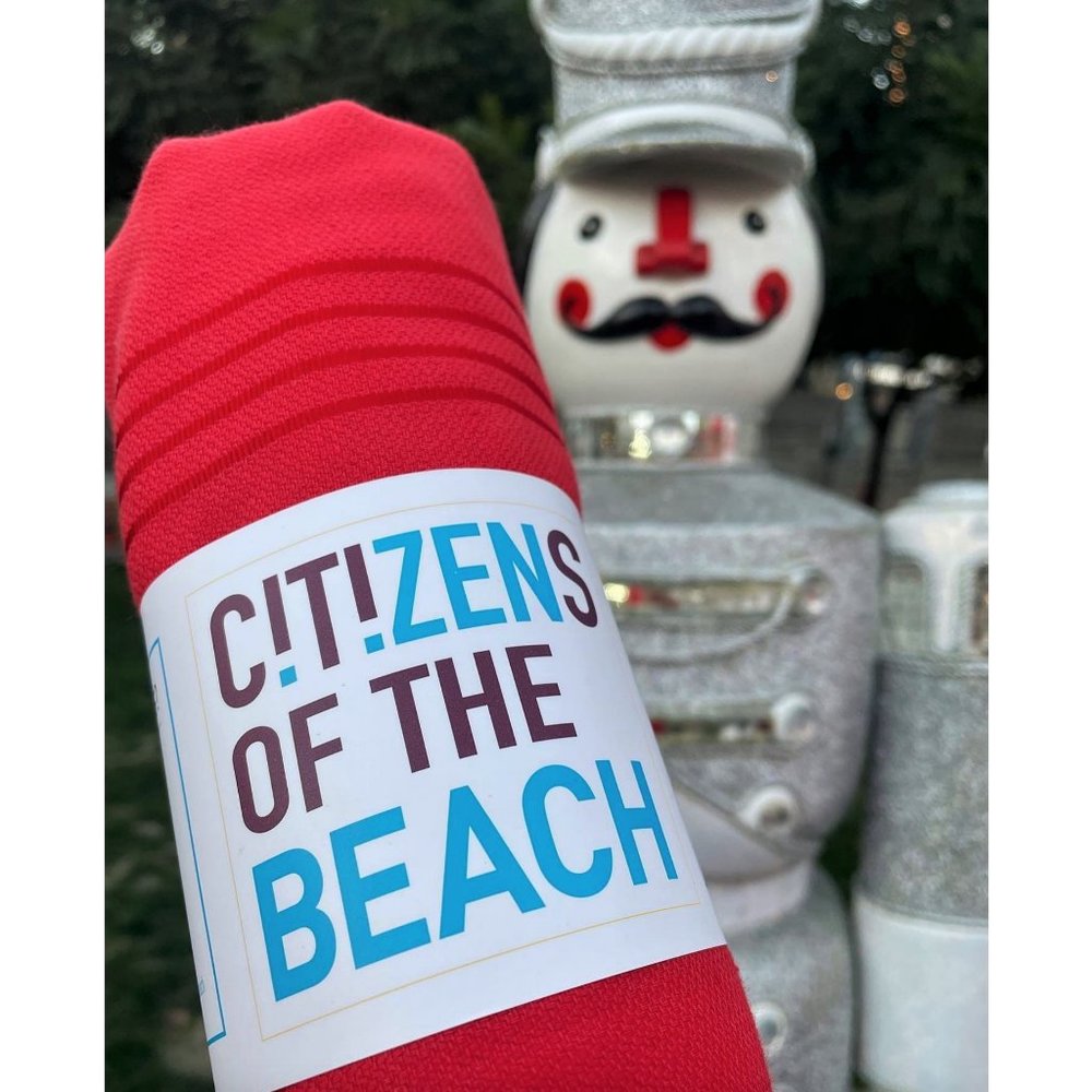 Sand Free Red 100% Turkish Cotton Beach Bath Towel - Citizens of the Beach